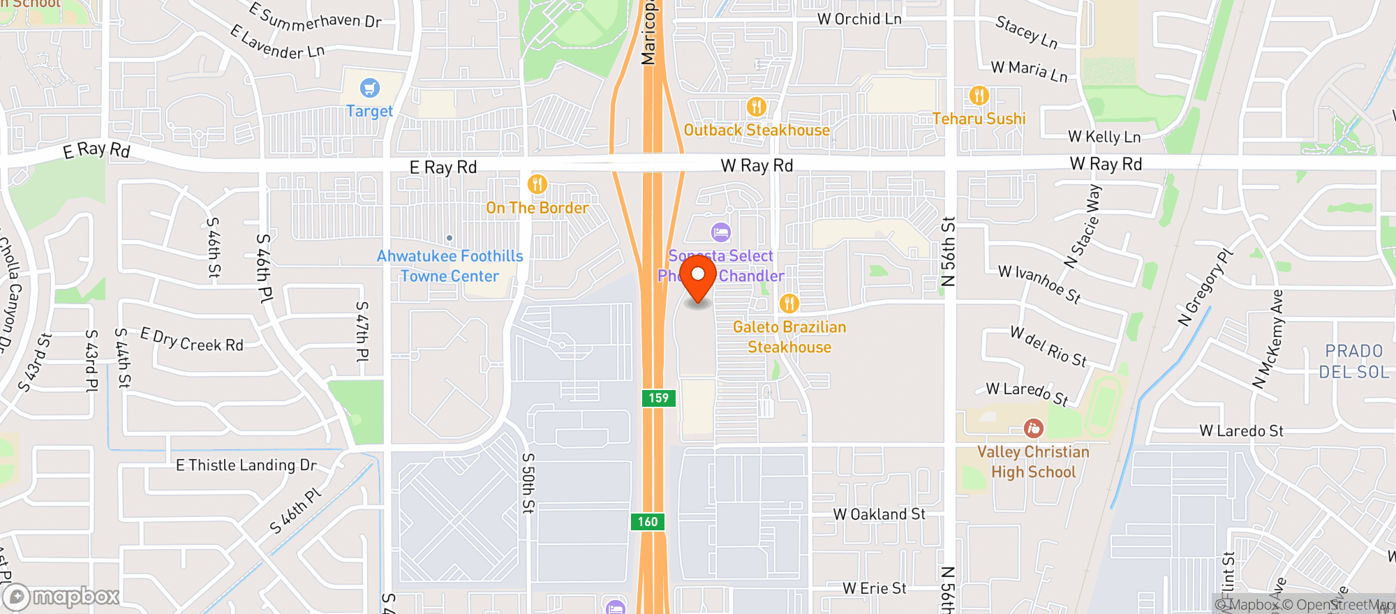 Map showing World Market Chandler Pavilions