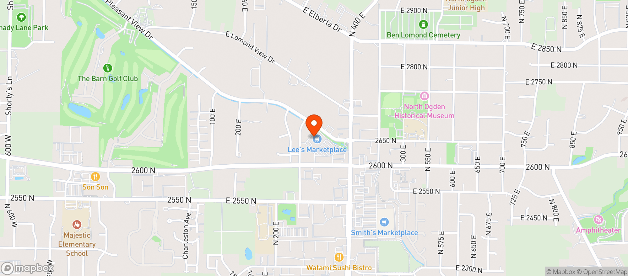 Map showing Lee's Mkt Nogden 10116