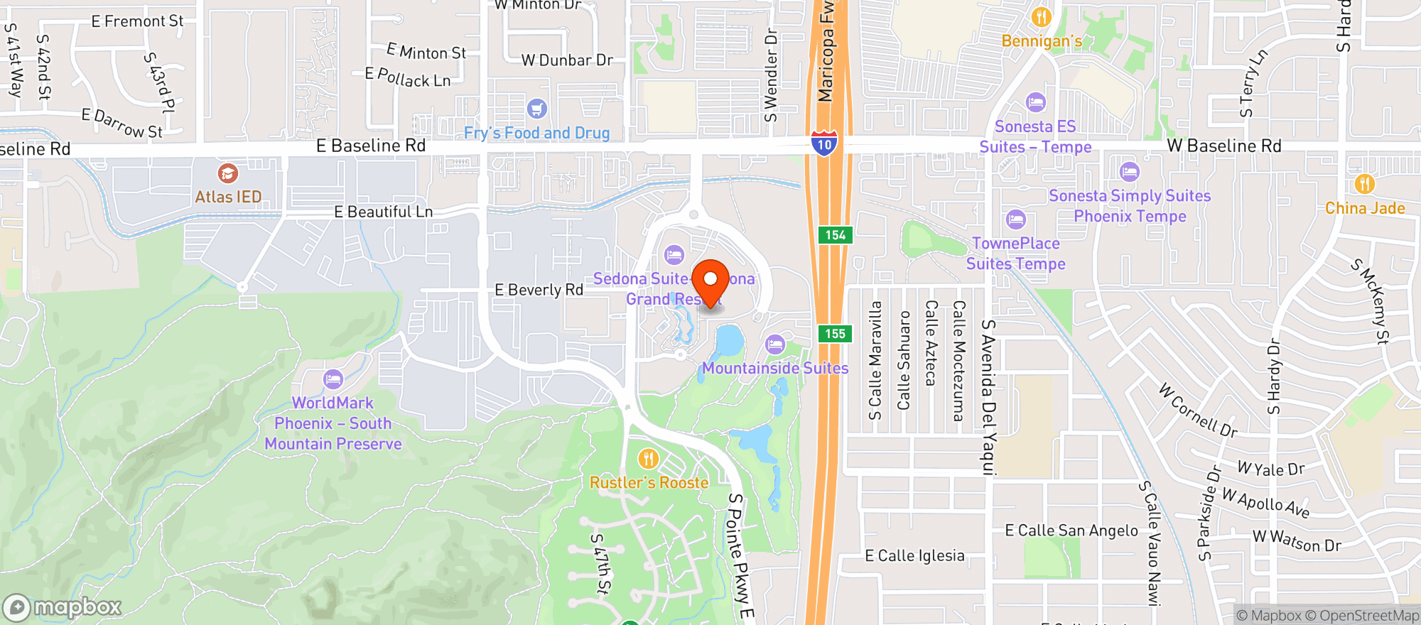 Map showing Arizona Grand Resort