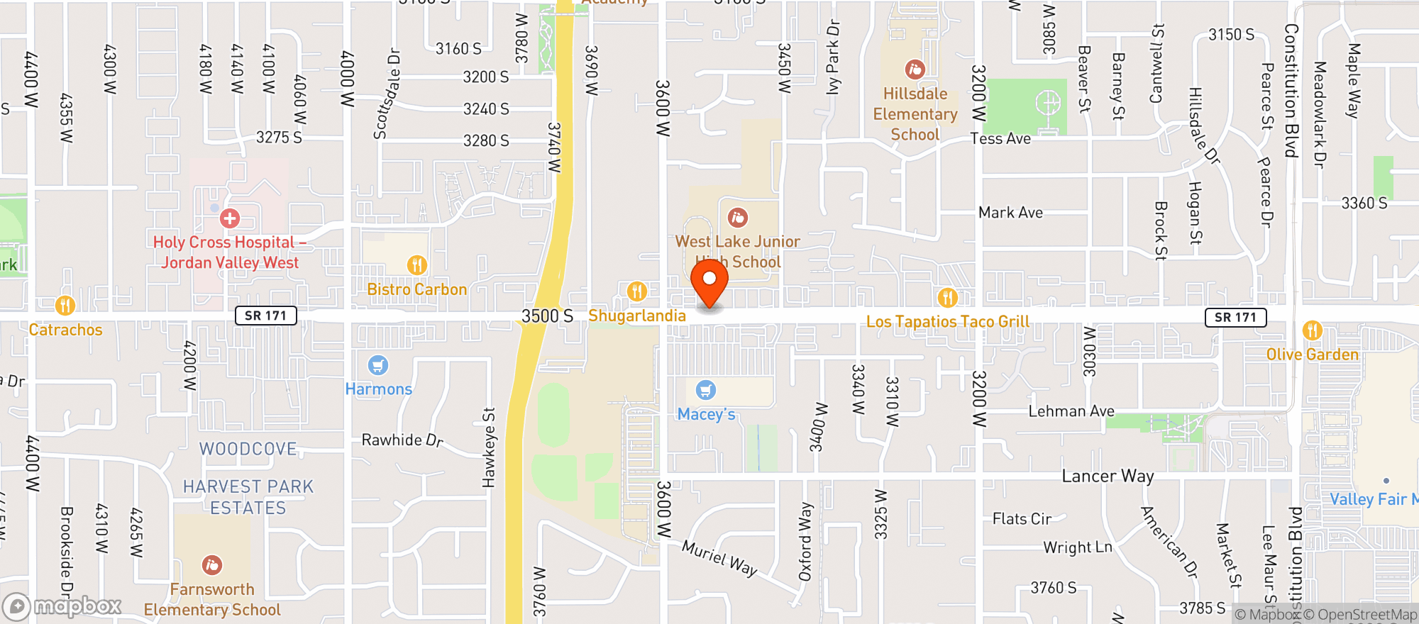 Map showing Delton Bowling Lanes