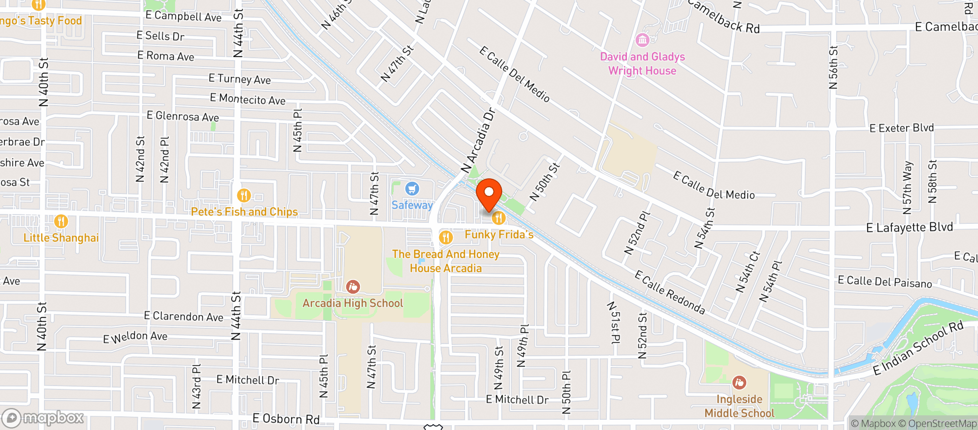 Map showing O.h.s.o. Brewery Arcadia