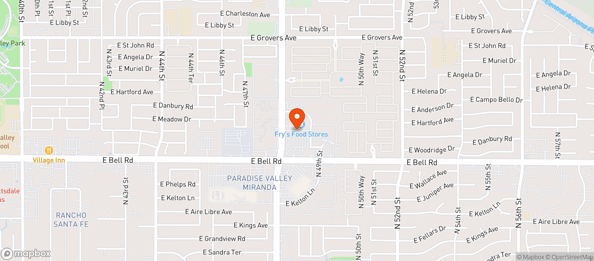 Map showing Frys Of Arizona (660) - 00054 - Tatum Bell