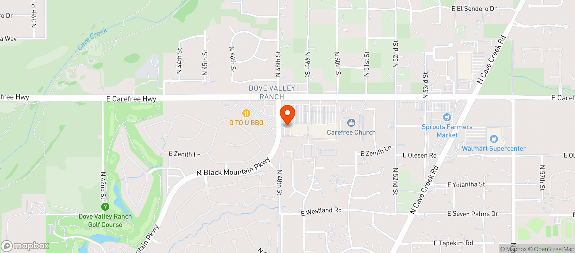 Map showing Frys Of Arizona (660) - 00067 - 48Th St Carefree Hwy
