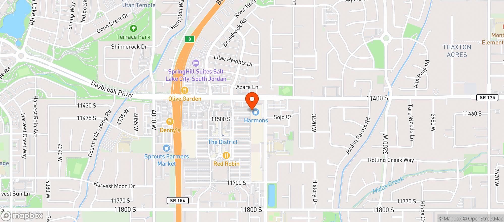 Map showing Harmons Grocery - The District