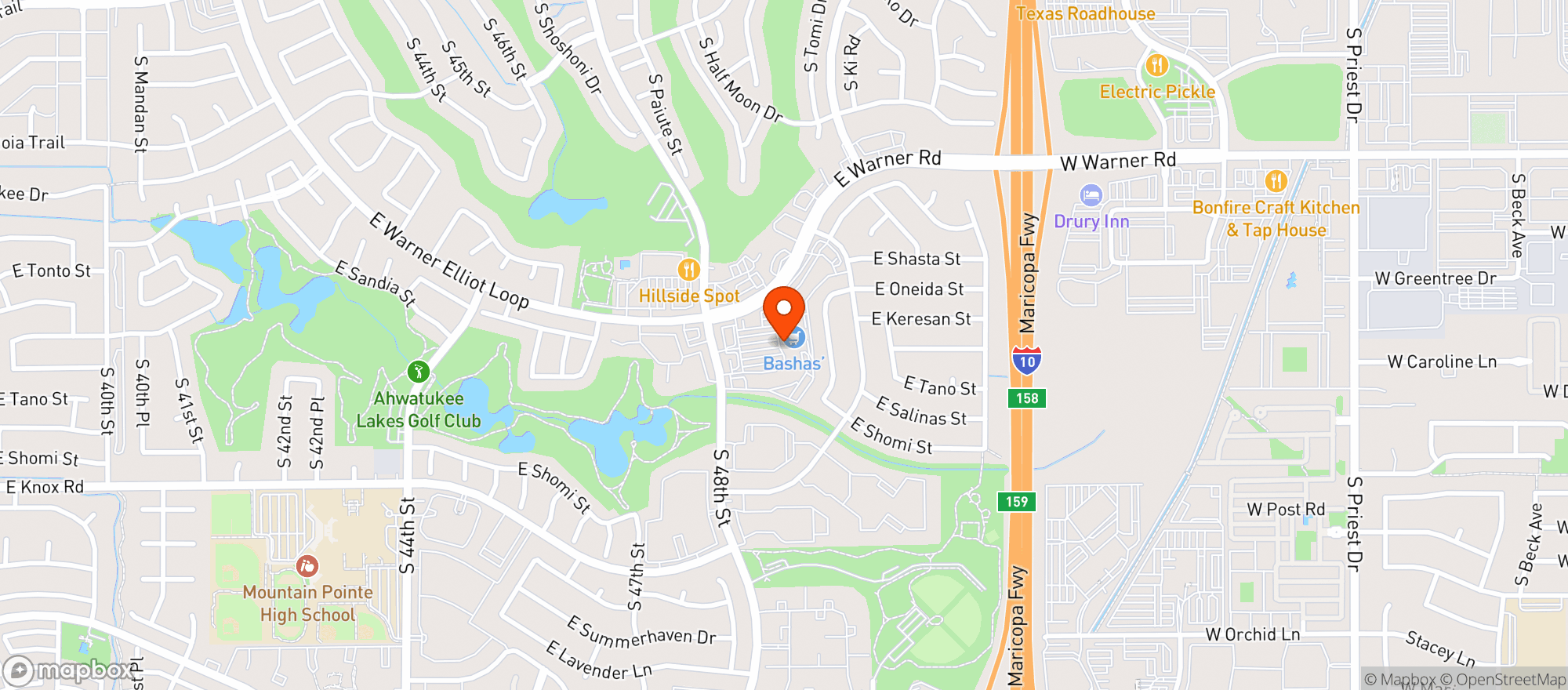 Map showing Phillys On Warner