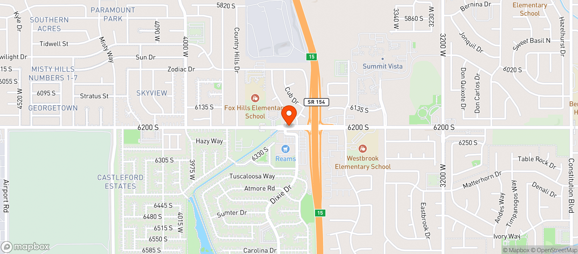 Map showing Reams Food Stores