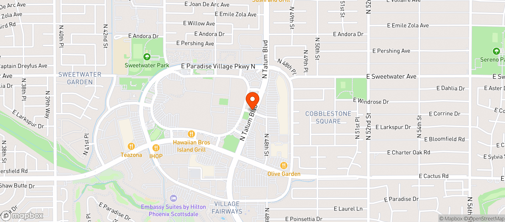 Map showing Federal Pizza