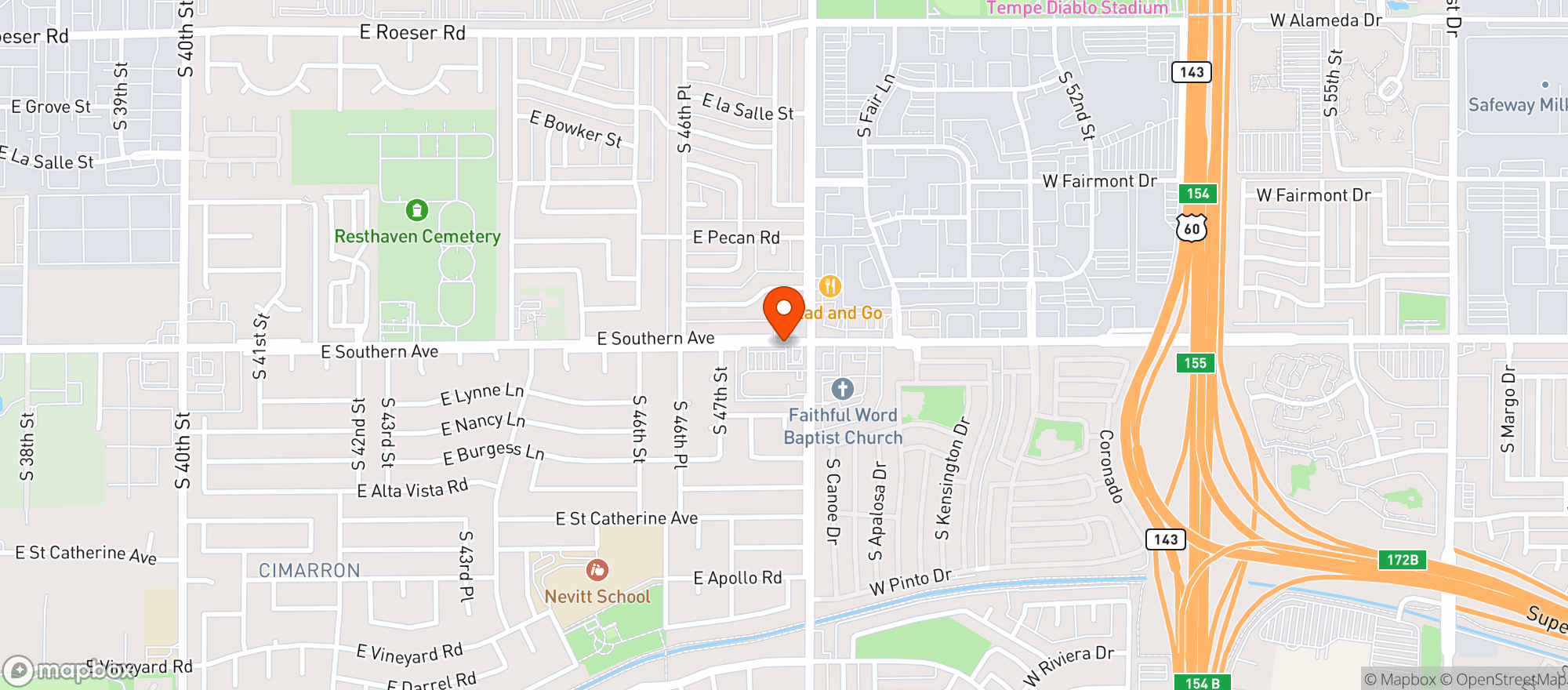 Map showing R & F Liquor