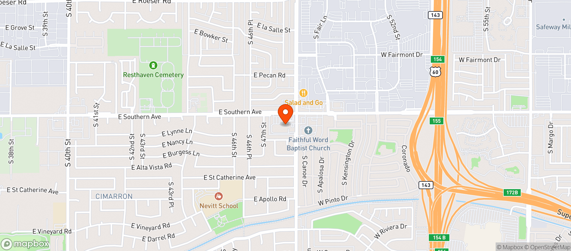 Map showing Food City