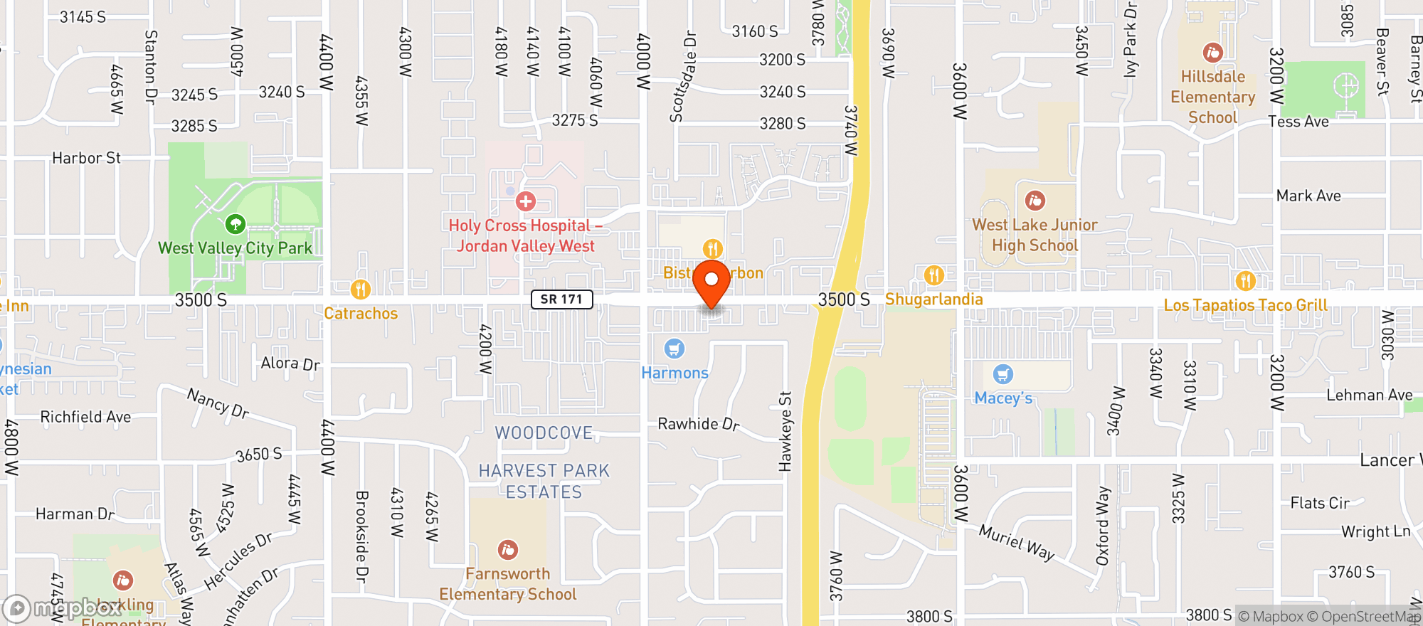 Map showing Harmons