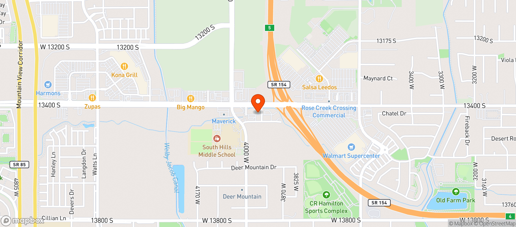 Map showing Wicked Peel Pizza
