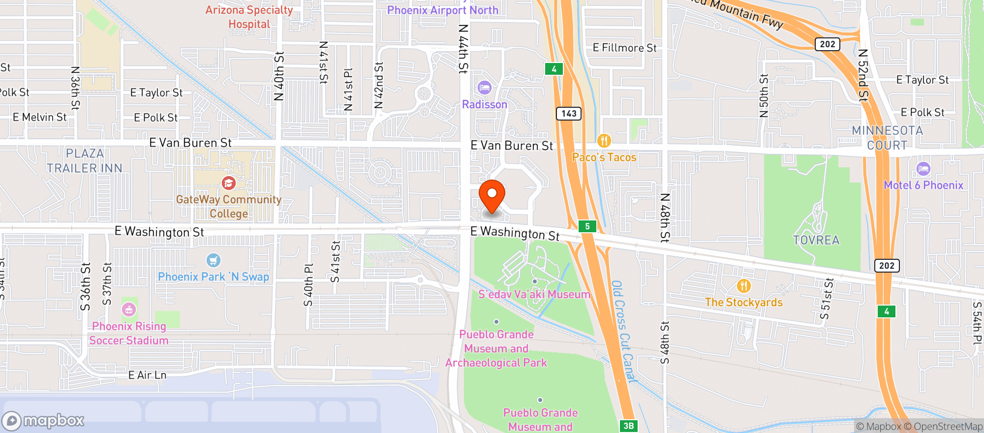 Map showing Aloft Hotels