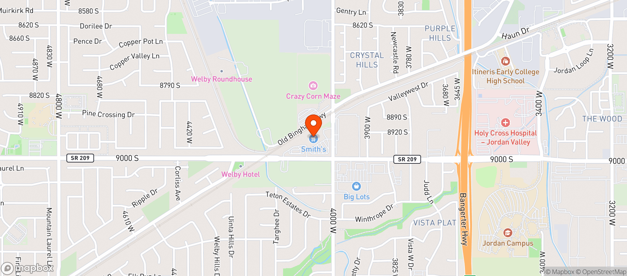 Map showing Smiths Food & Drug Cent #158
