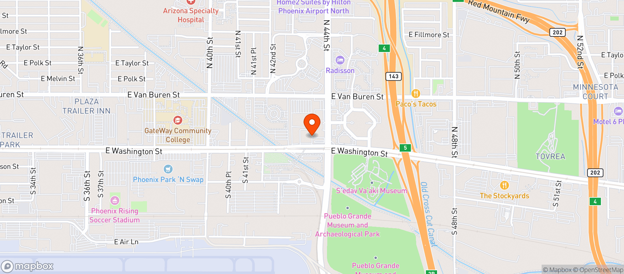 Map showing Crowne Plaza