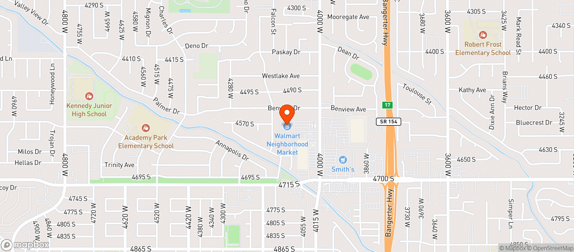 Map showing Walmart Neighborhood Ma #5109