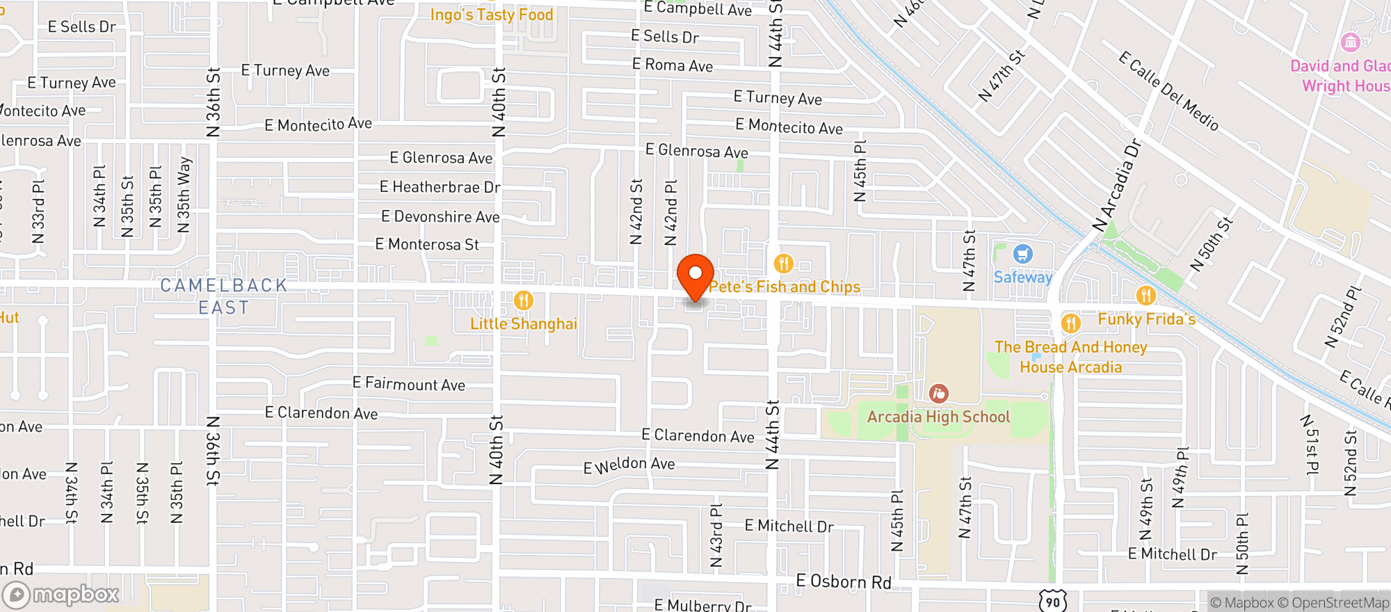 Map showing Attic Alehouse And Sacks Sandwiches