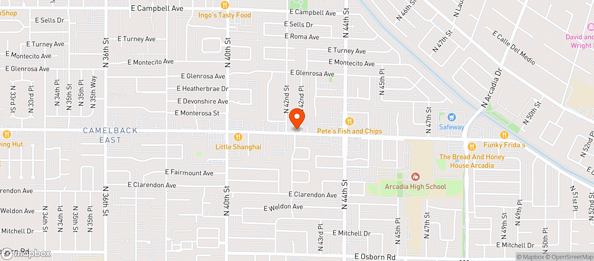Map showing Camelback Flowershop