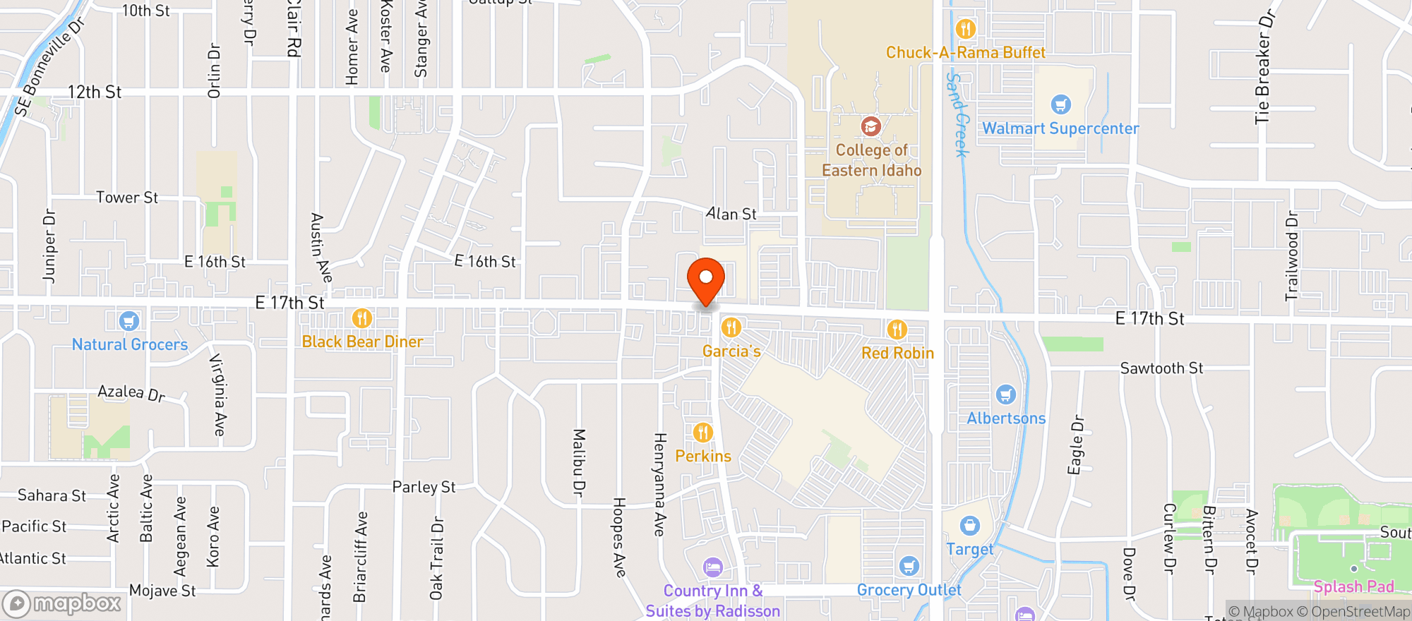 Map showing Garcias Mexican Restaurant