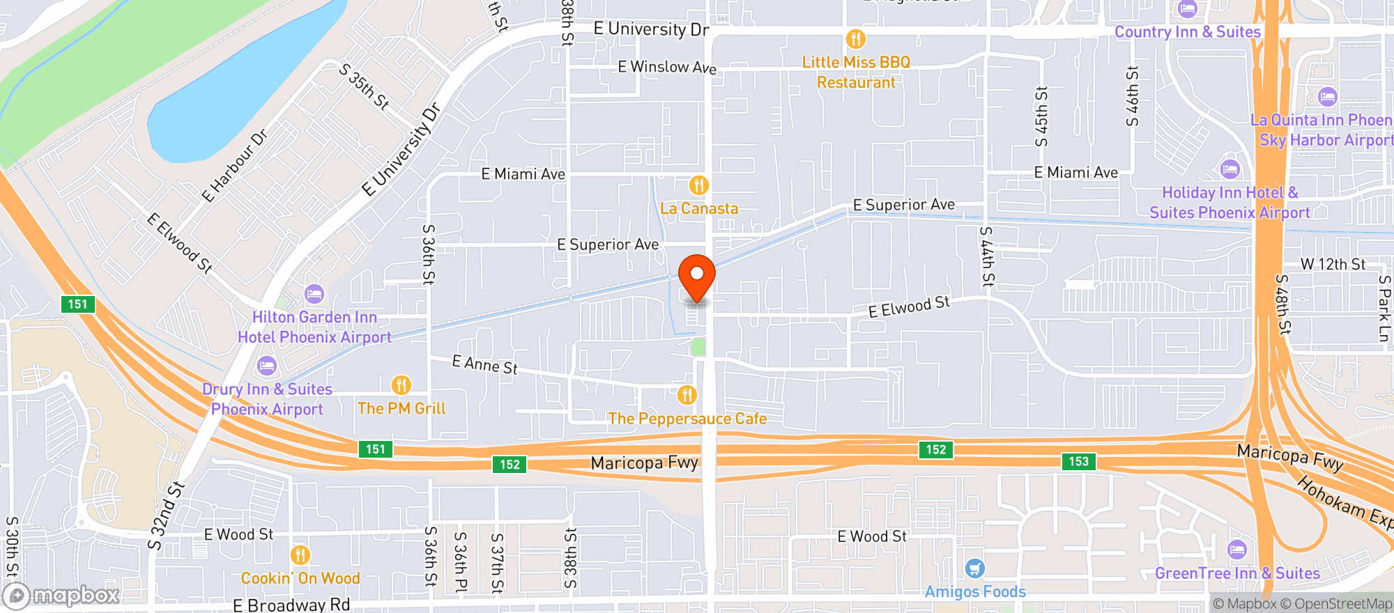 Map showing Minute Mart