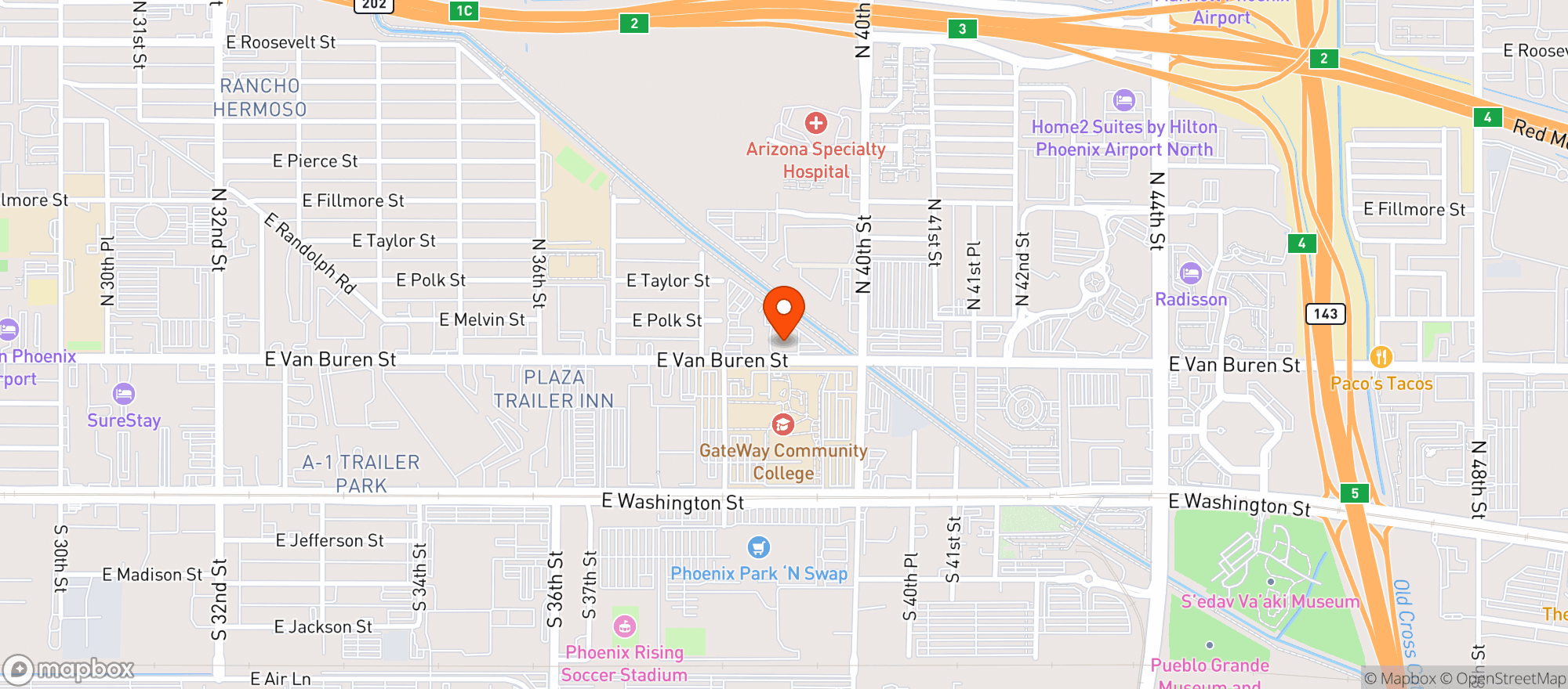 Map showing Hilton Garden Inn #phxan