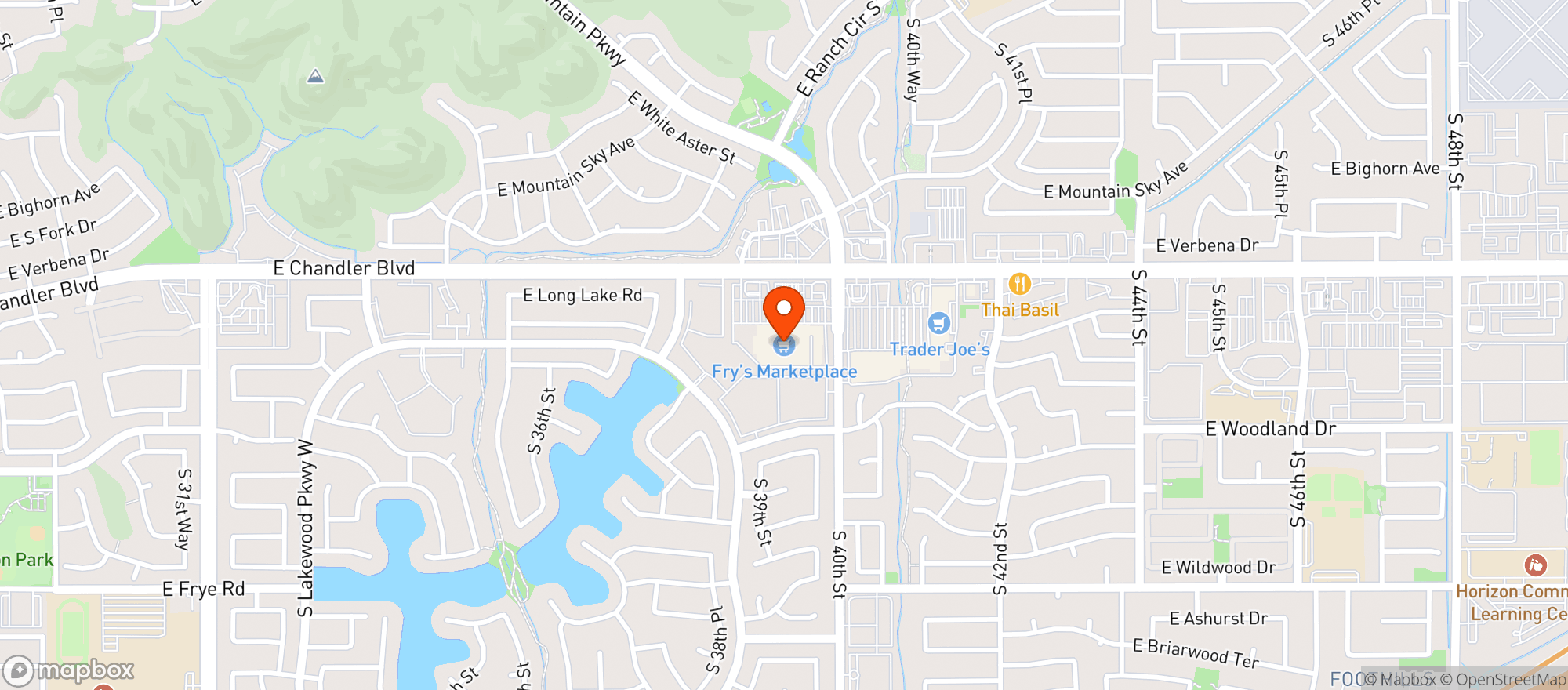 Map showing Frys Of Arizona (660) - 00628 - 40Th St Chandler Blvd