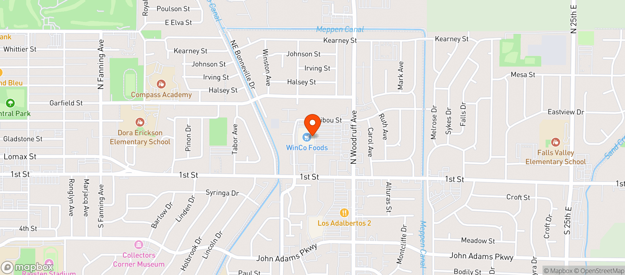 Map showing Winco Foods #42