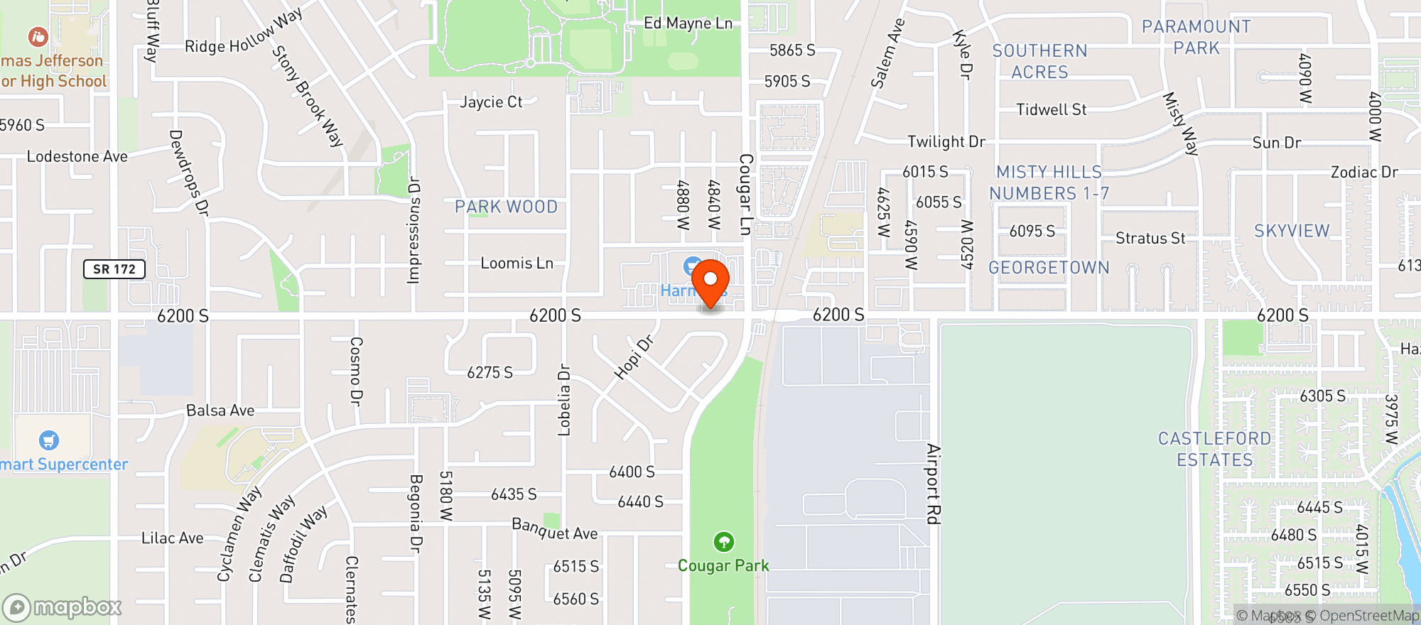 Map showing Harmons