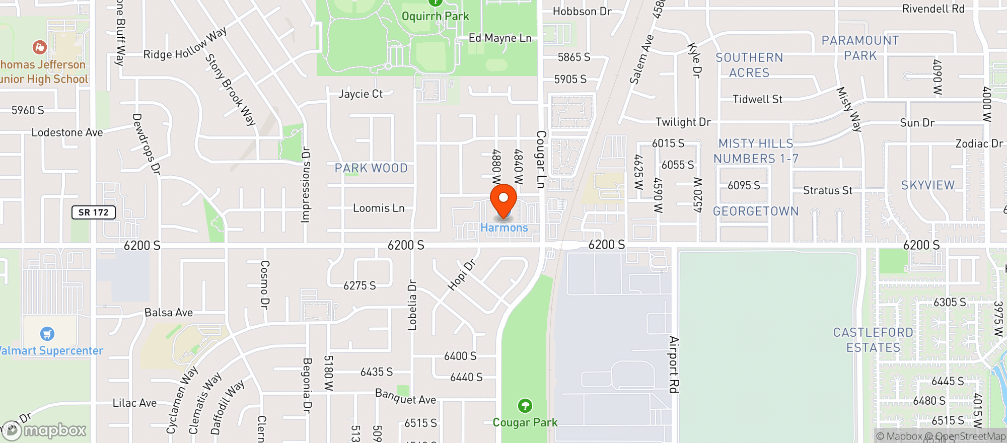Map showing HARMONS (COUGAR)