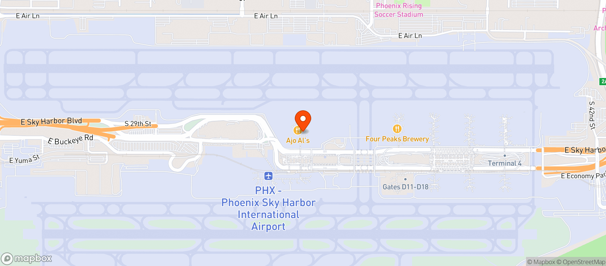 Map showing United Club