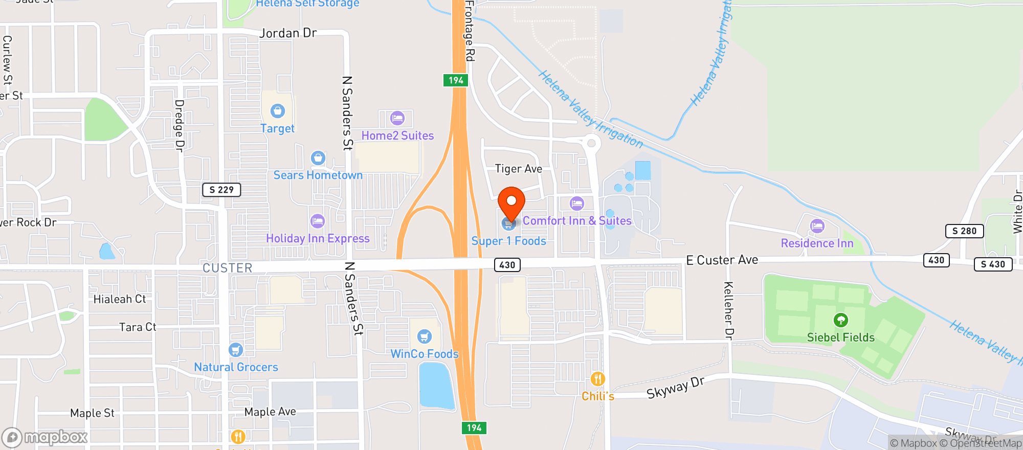 Map showing Super 1 - Queen Anne