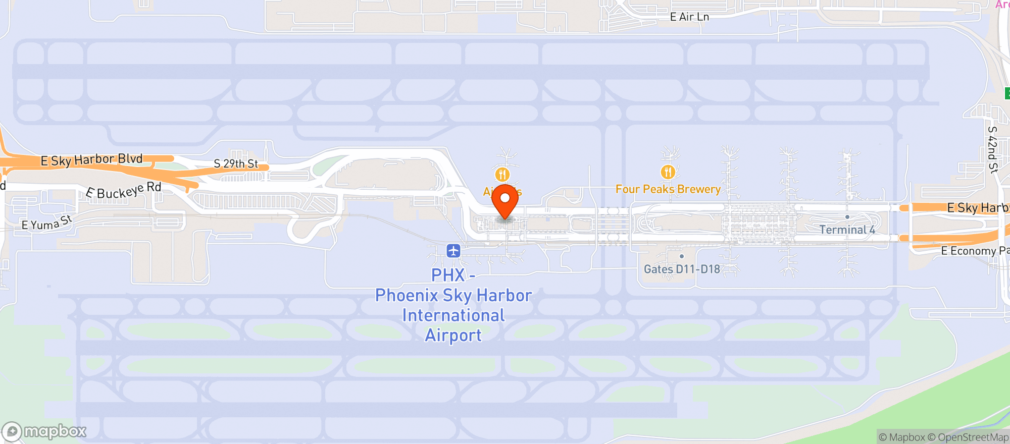 Map showing American Airlines