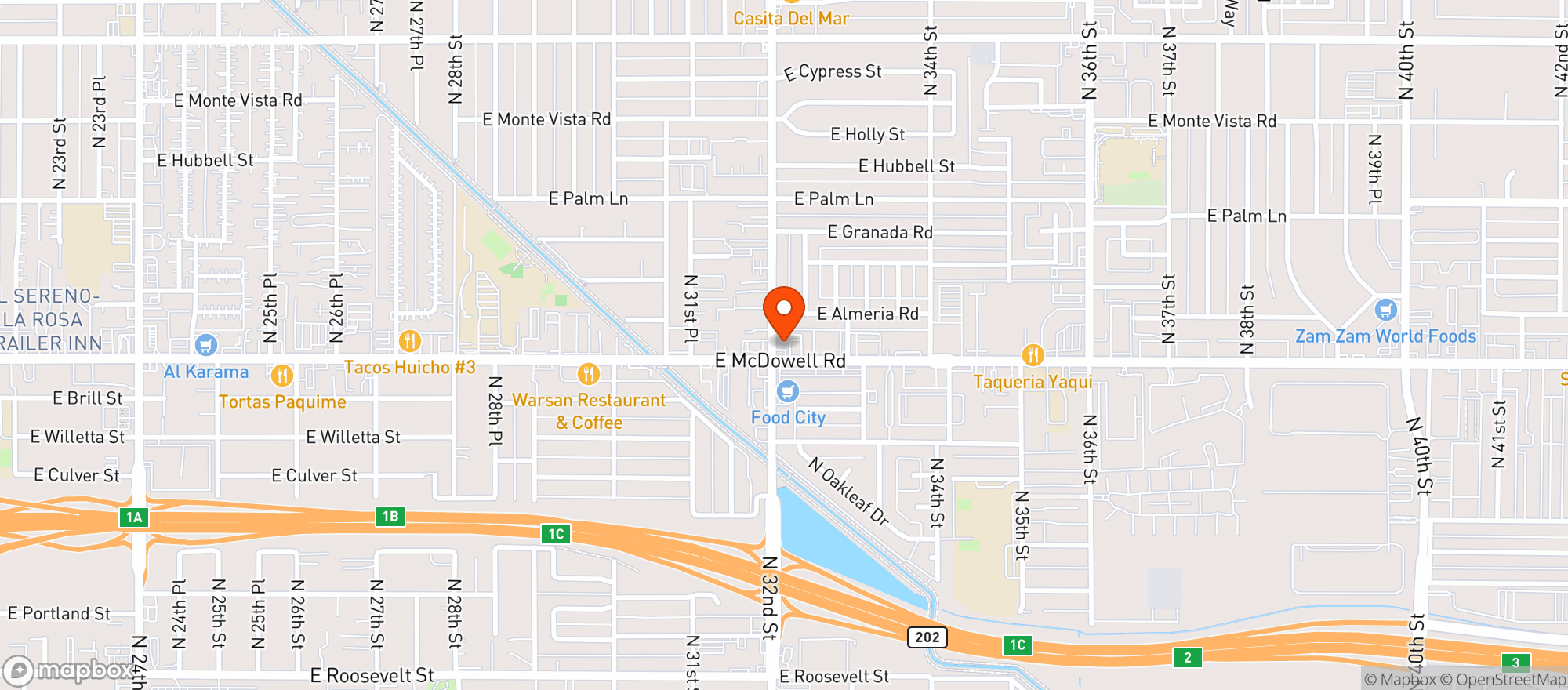 Map showing Corner Express