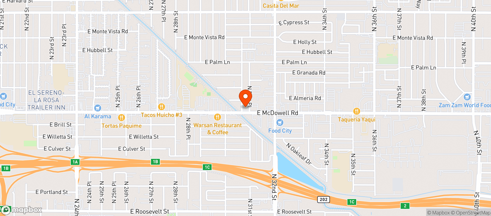 Map showing Red Devil Italian Restaurant