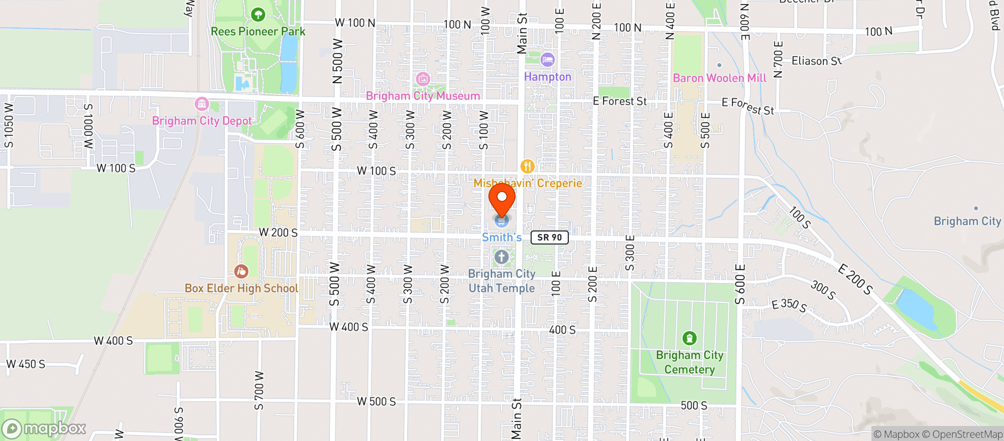 Map showing Smiths Food & Drug (706) - 00178 - Brigham City