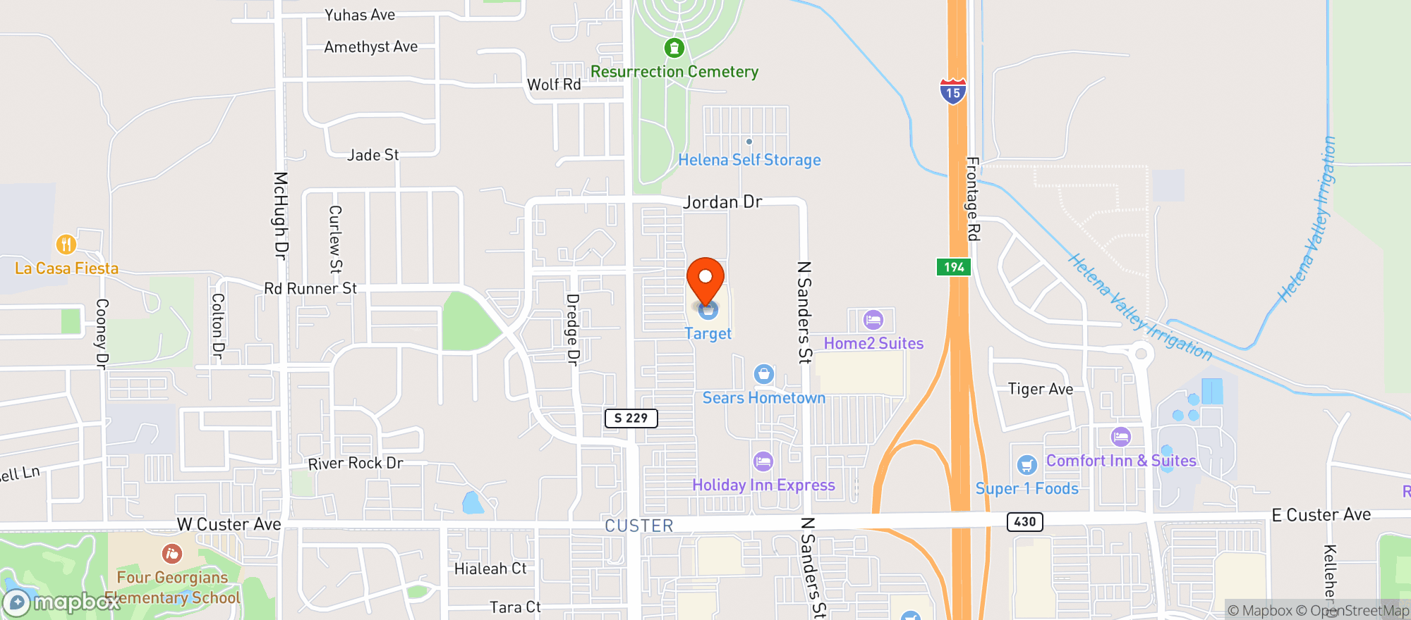 Map showing Target