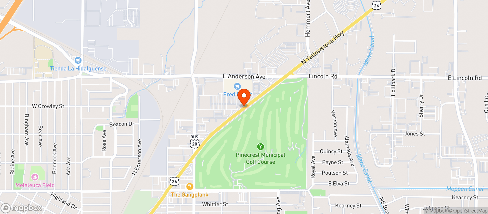 Map showing Fred Meyer