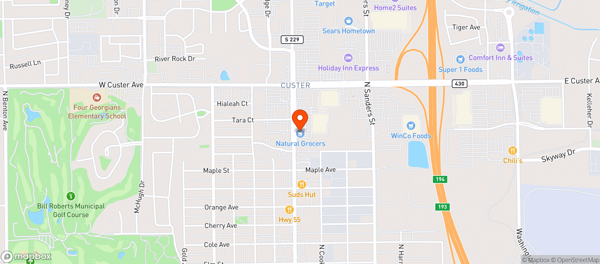 Map showing Natural Grocers by Vitamin Cottage - Natural Grocers by VC_Helena (HA) - 00530064