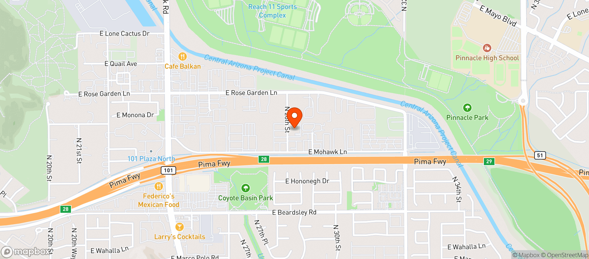 Map showing M Catering
