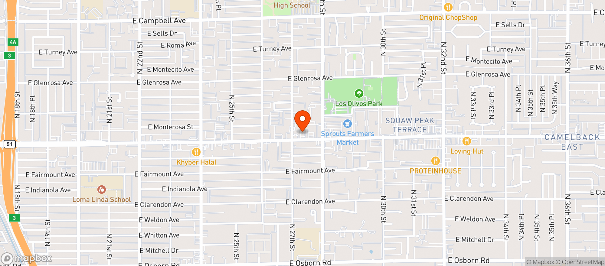 Map showing Local Joint Zen Leaf Arcadia