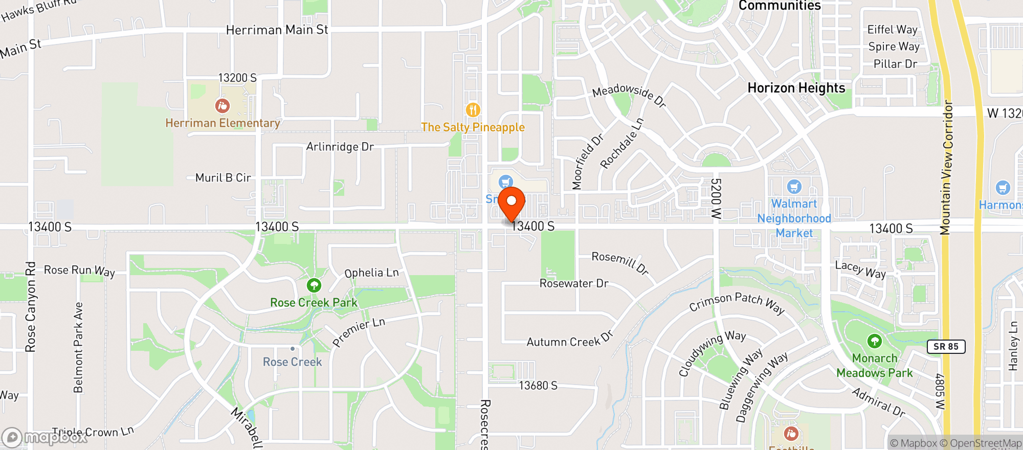 Map showing Smiths Food & Drug (706) - 00108 - Herriman