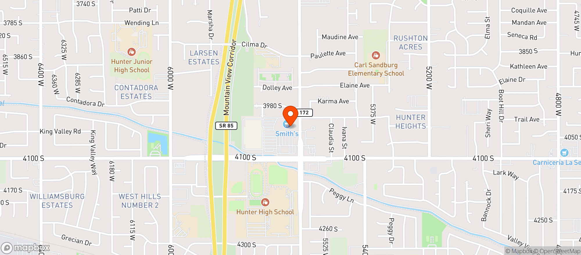 Map showing Smiths Food & Drug Cent #147