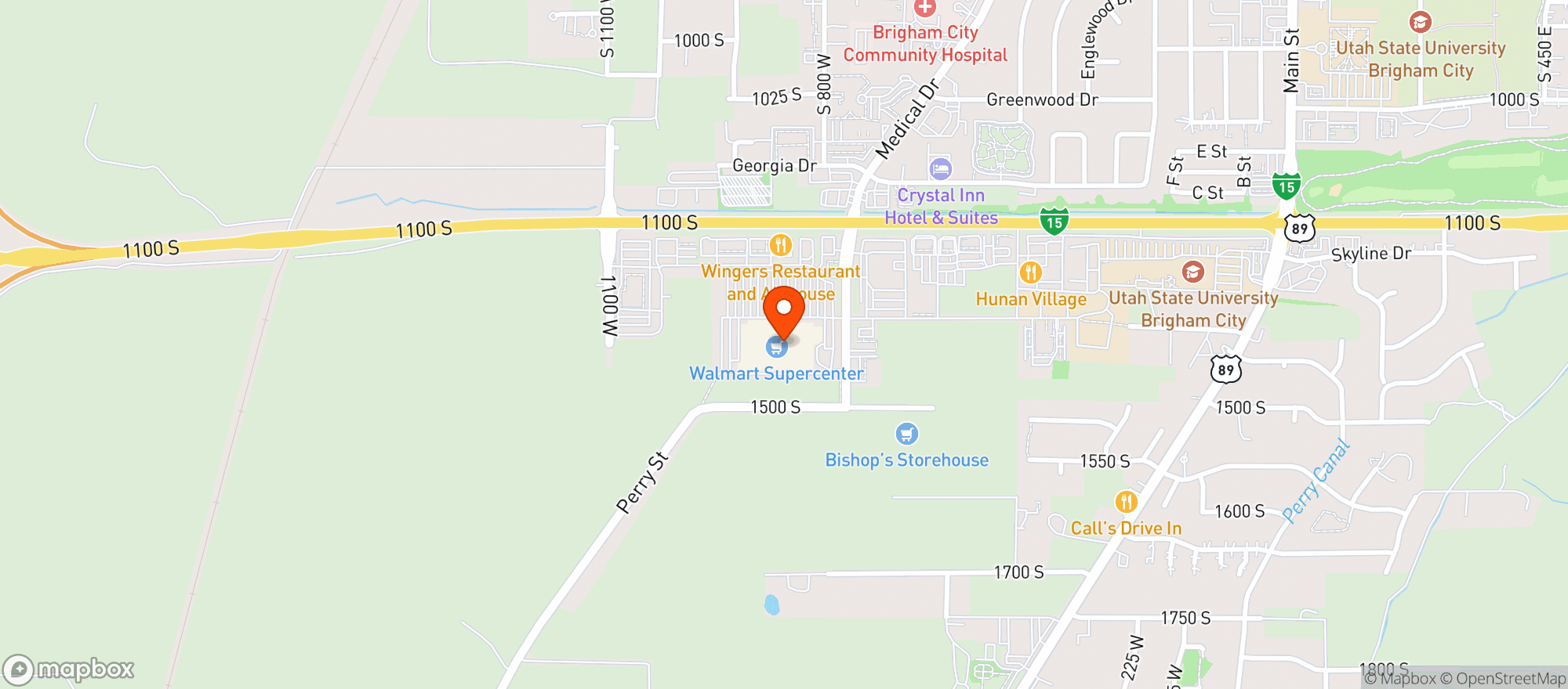 Map showing Walmart