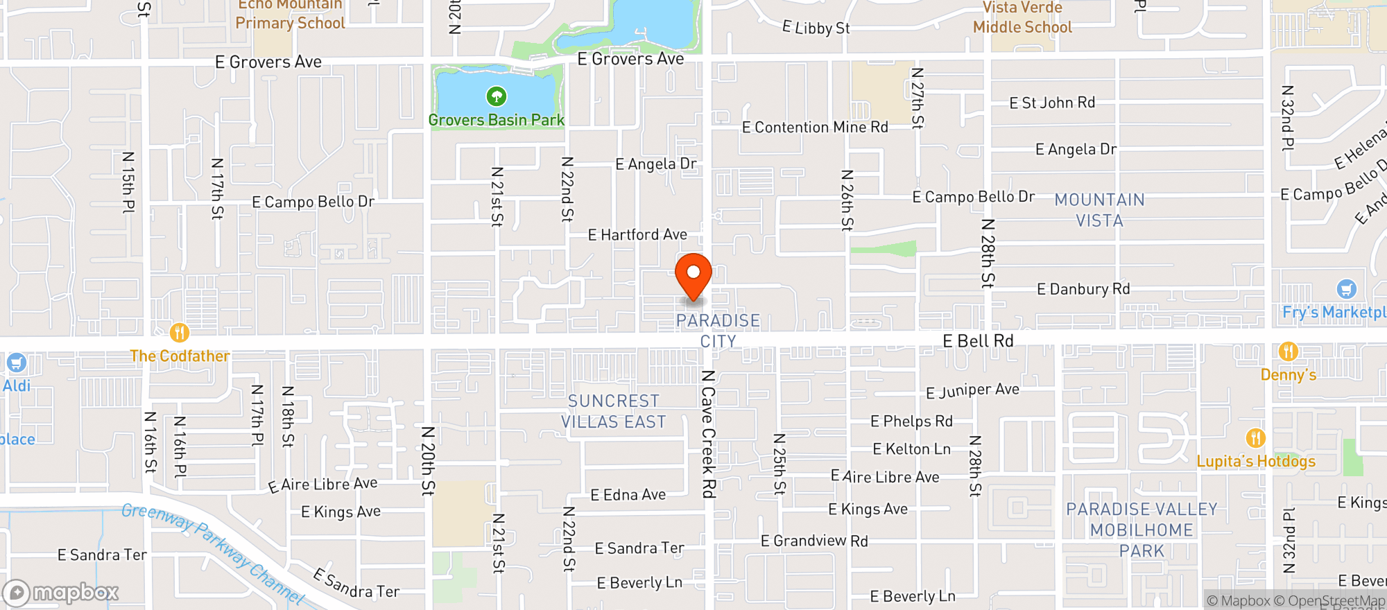 Map showing The Mint Dispensary
