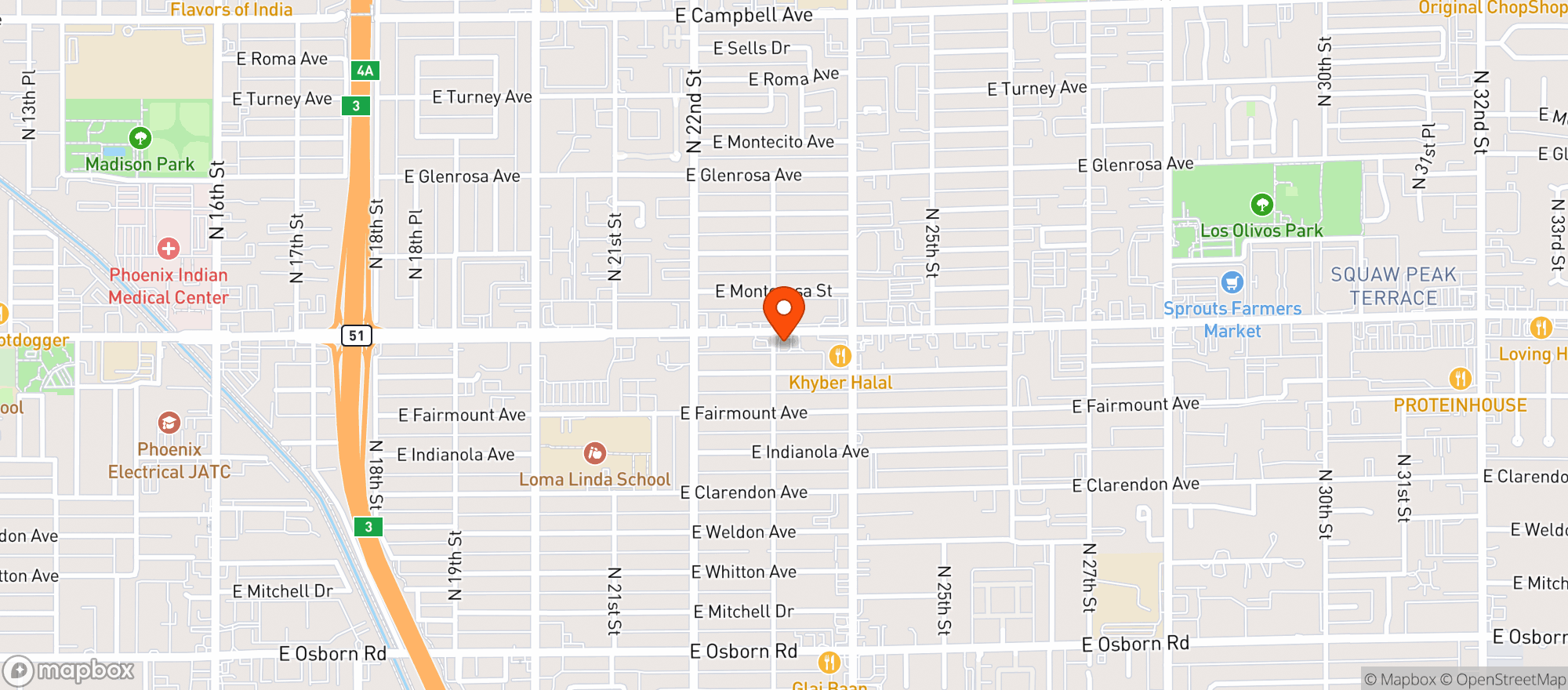 Map showing Rebel Lounge