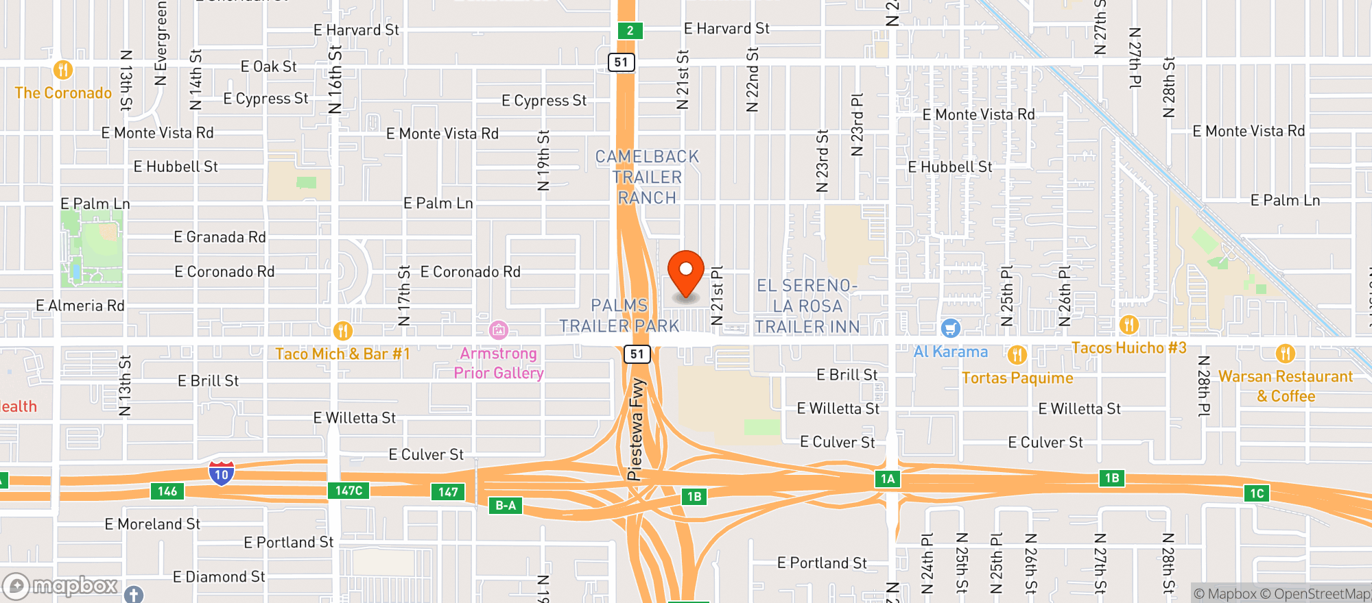 Map showing Food City