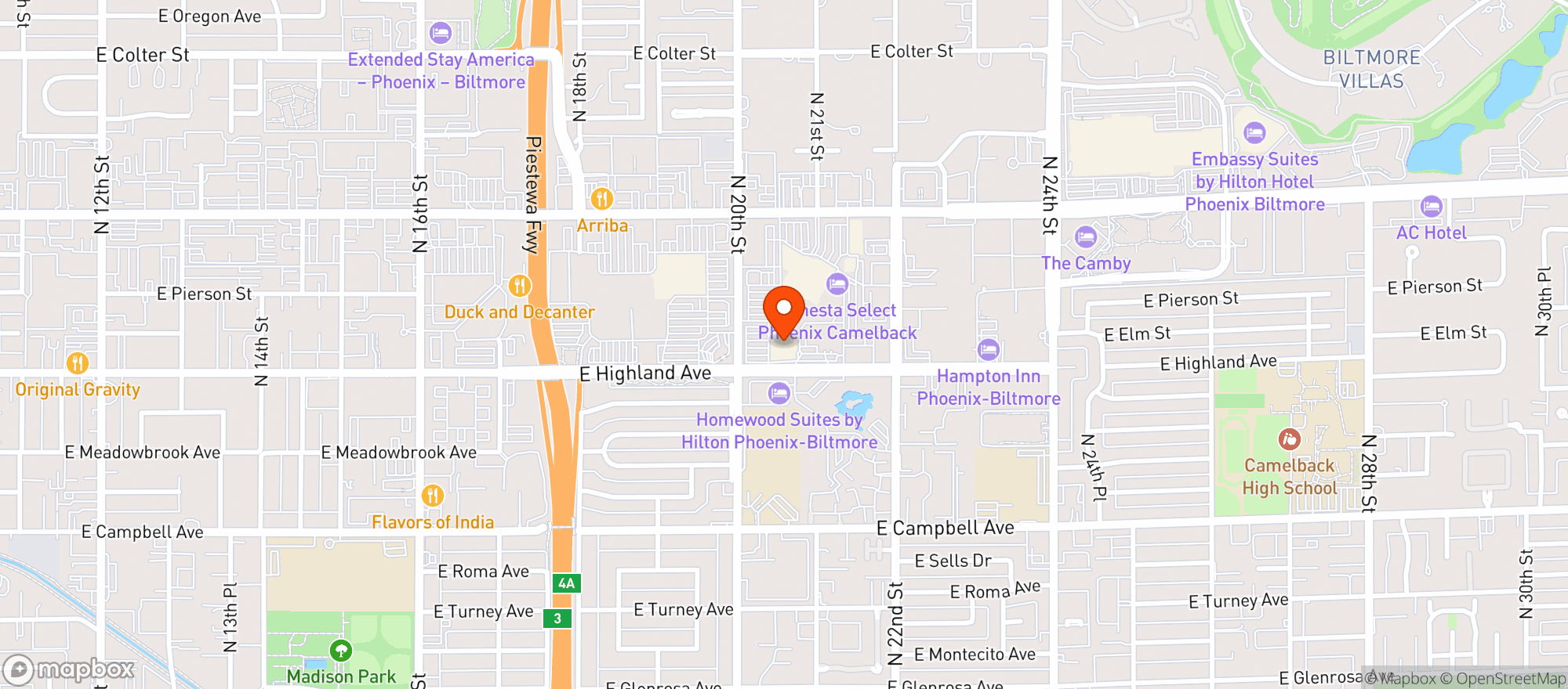 Map showing Whole Foods Market | Camelback
