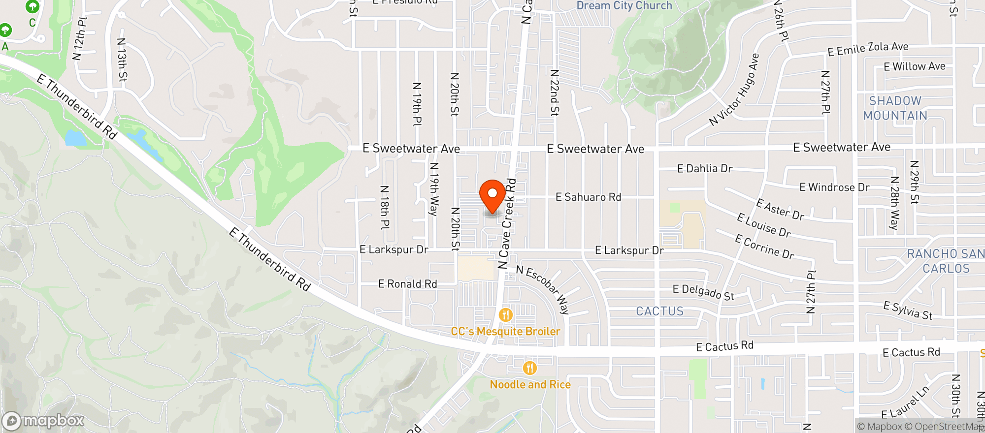Map showing Muv Dispensary