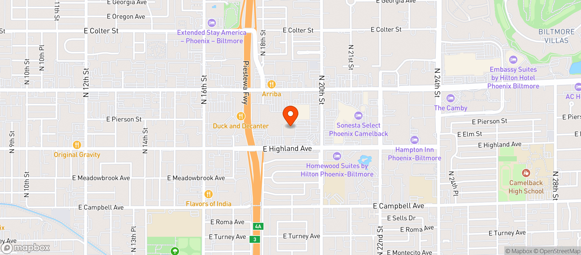 Map showing Frys Of Arizona (660) - 00129 - 20Th St Highland