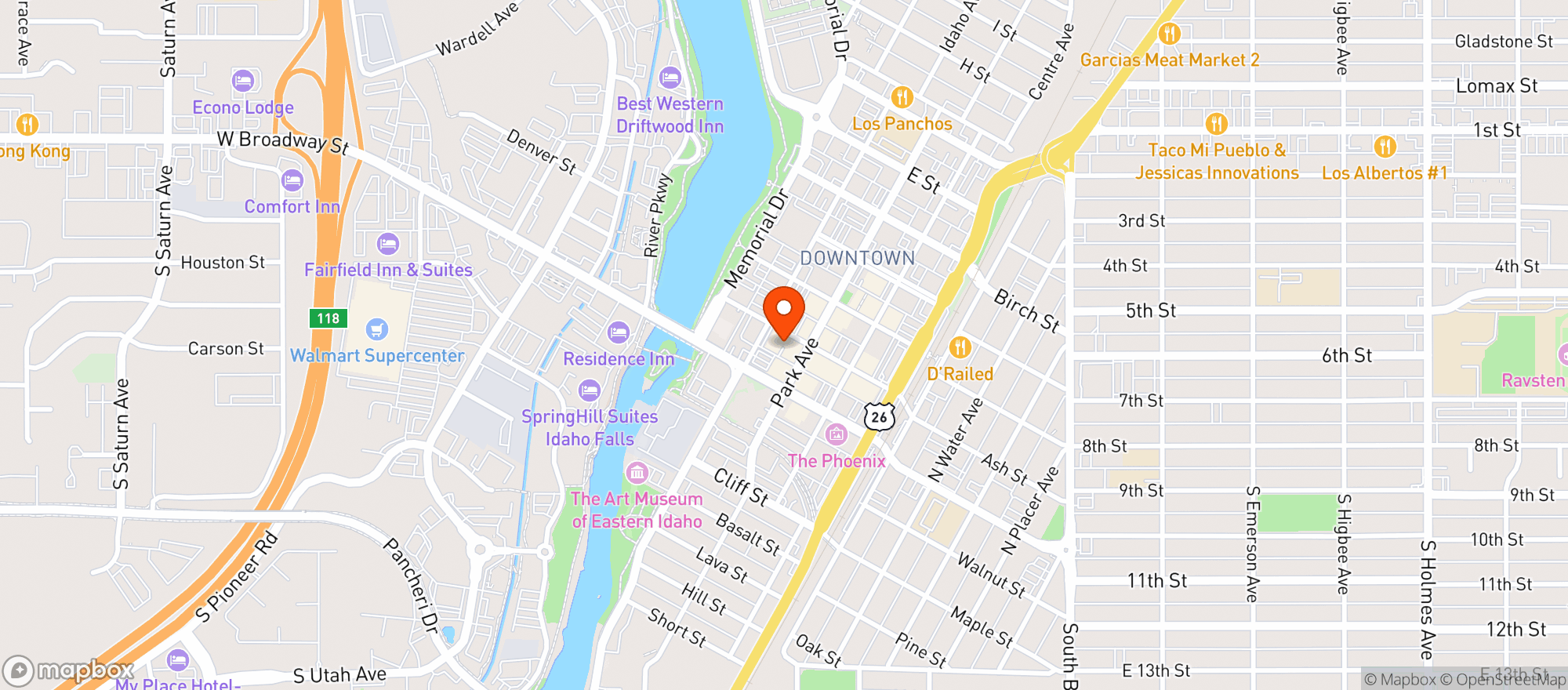 Map showing Pachangas Mexican Restaurant