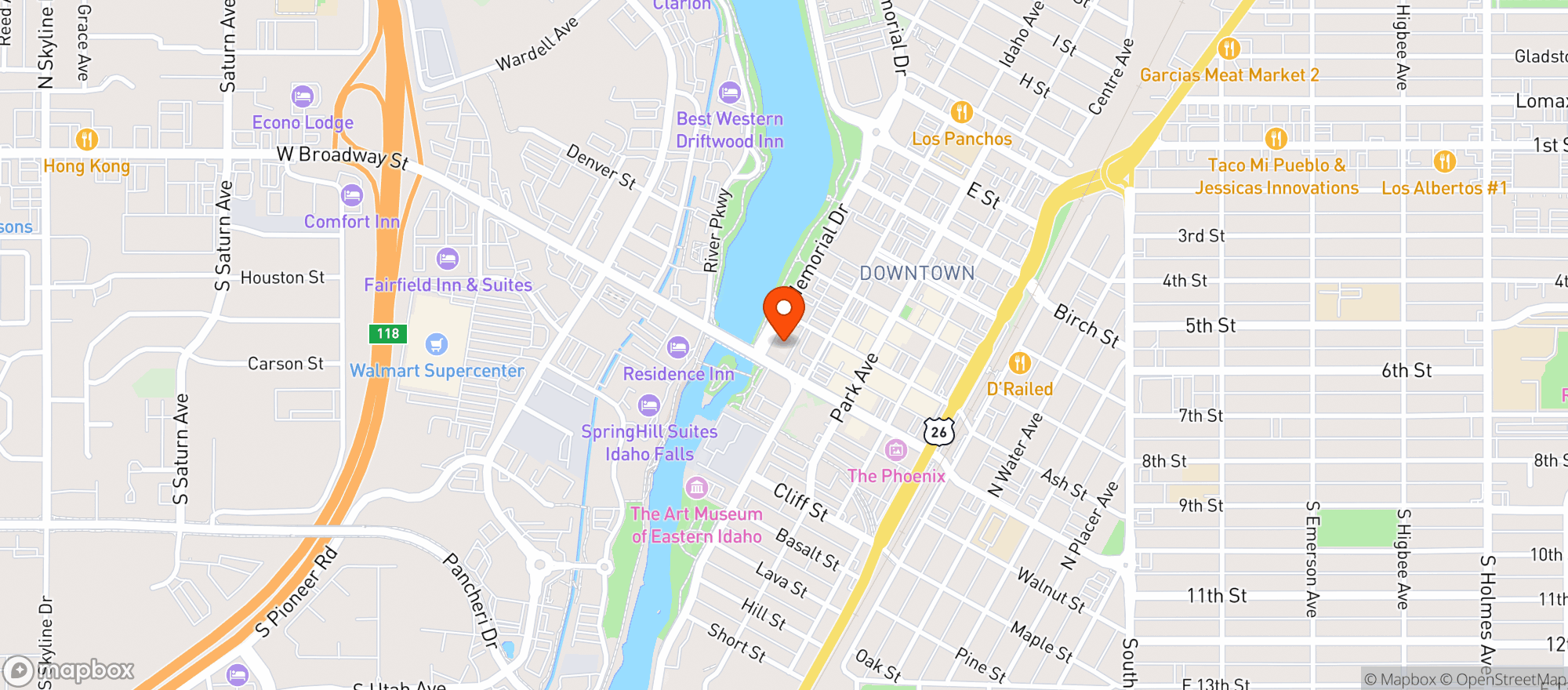 Map showing Smokin Fins